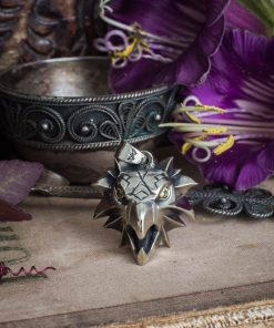 Alternative view of Griffin school medallion, Gryphon, Griffon head pendant