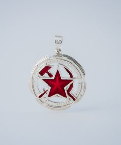 Red alert medallion, USSR symbol, red star hammer and sickle