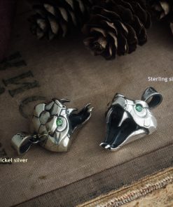 Alternative view of Viper school medallion, snake head pendant