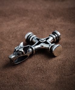 Alternative view of Viking Thor's Cross, Wolf’s cross talisman, Fenrir pendant