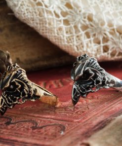 Alternative view of Odin's raven viking ring