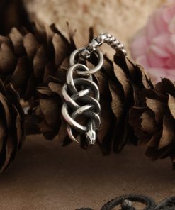 Tiny sterling silver viper pendant