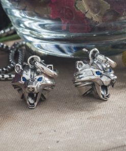 Sterling silver Bear school earrings
