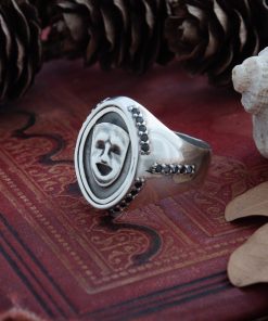 Alternative view of Theatre Mask two-sided flip ring