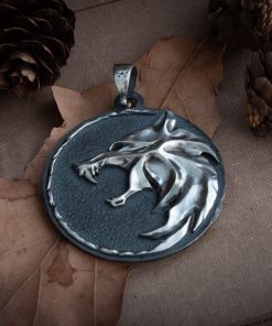 Alternative view of Handmade wolf medallion