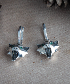 Alternative view of Sterling silver Cat school earrings