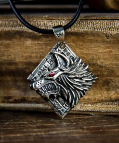 Handmade wolf amulet