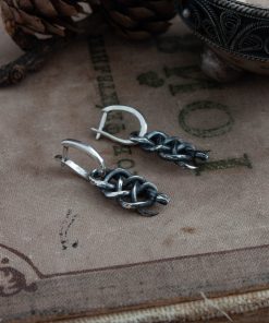 Sterling silver viper school earrings