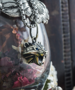 Tiny sterling silver Bear school medallion