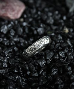 Moon Crater Texture Silver Ring