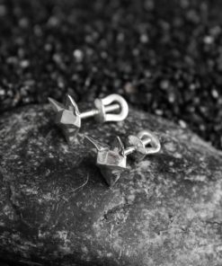 Alternative view of Fox Earrings, Silver