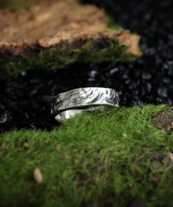 Alternative view of Tree Bark Ring, Silver