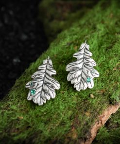 Alternative view of Silver Oak Leaf Earrings