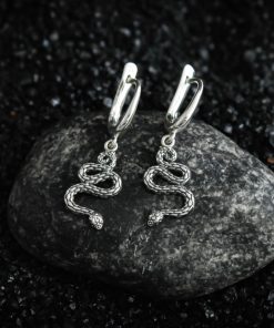 Alternative view of Snake Earrings, Silver